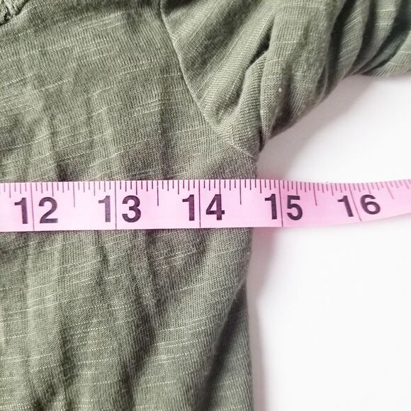 Rewind Women Extra Small Olive Green Crochet 3/4 Sleeve Pullover Top - Picture 10 of 12